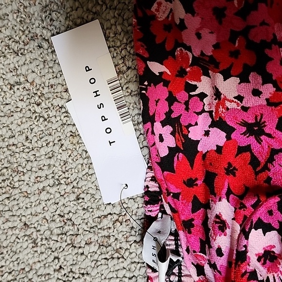 NWT - Topshop Floral Summer Strapless Bandeau - SIZE 10 - Picture 2 of 8
